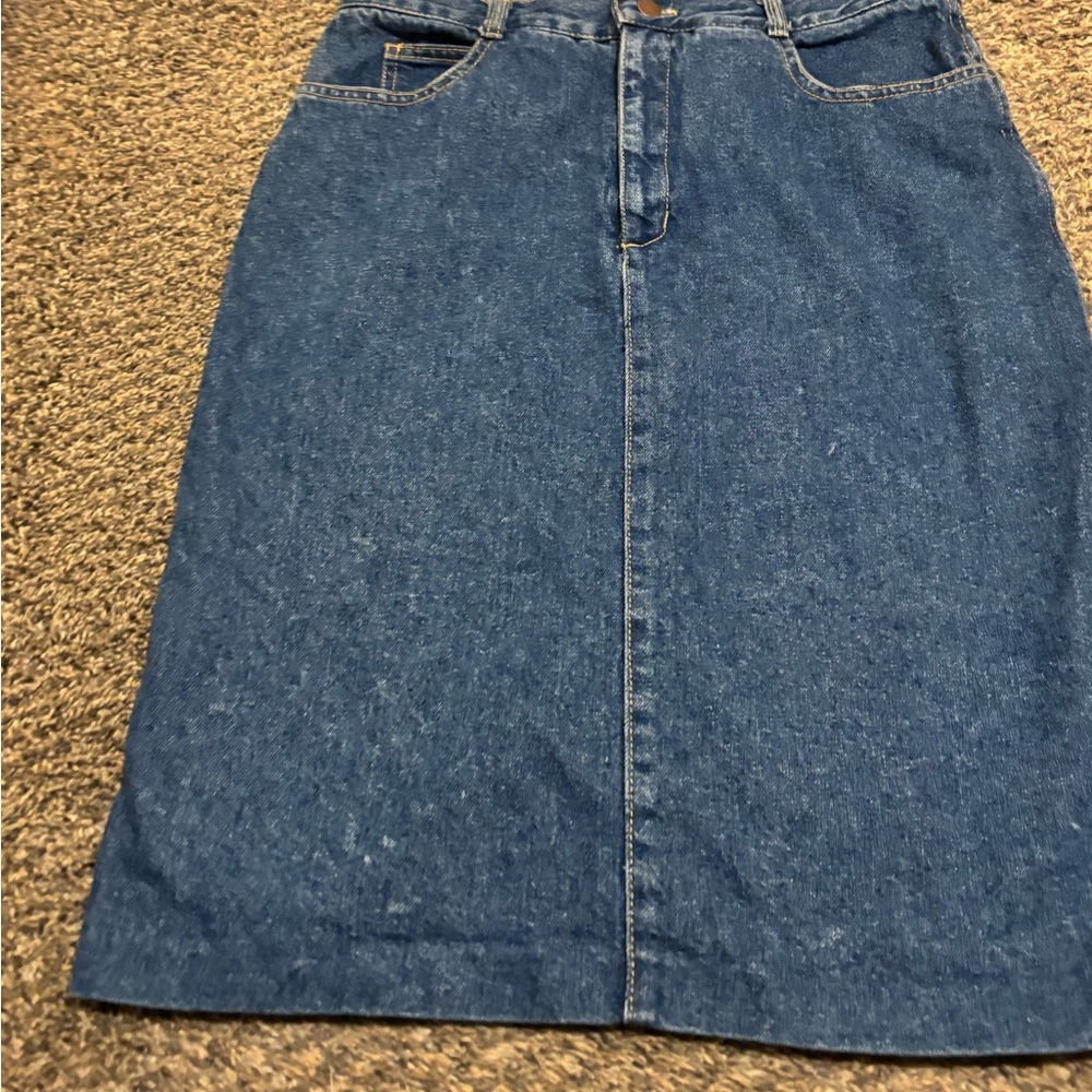 Classic Blue Denim Skirt vintage Jappa made in USA size 12/13 - Picture 2 of 5